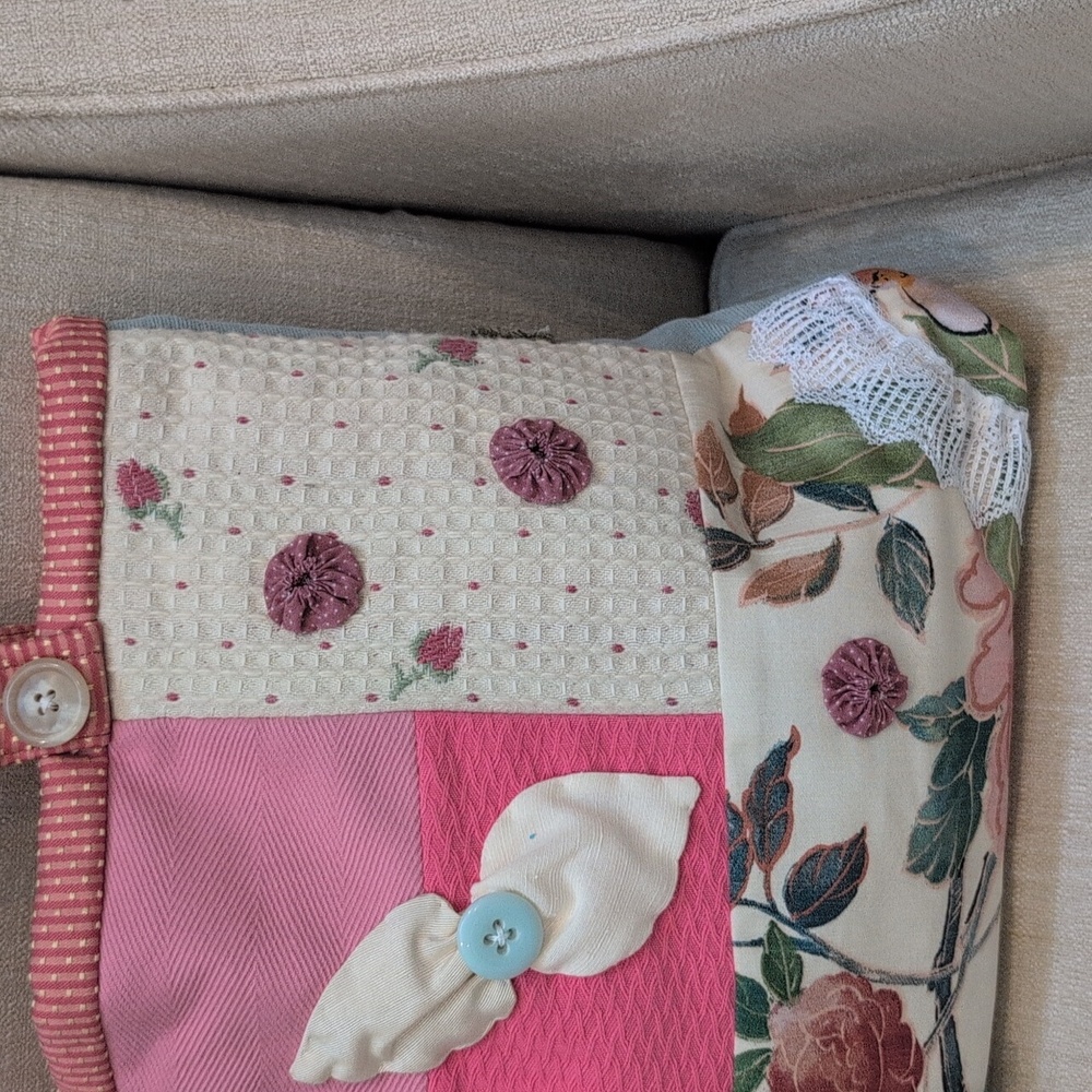 Floral Patchwork Hand Crafted Double Handle Tote … - image 4